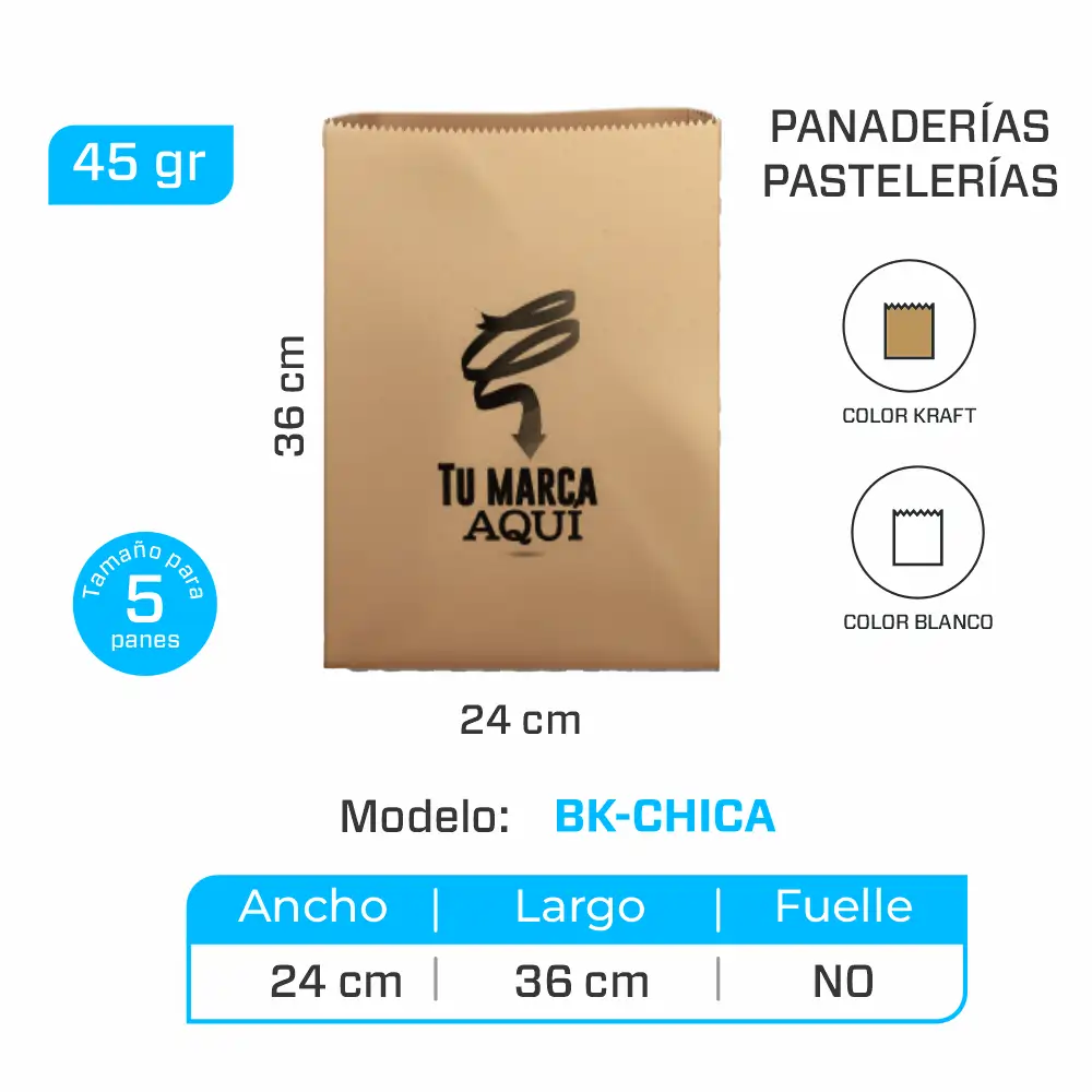 bolsa kraft plana 24x36cm