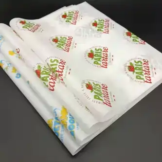 Papel manteca personalizado con logo a full color