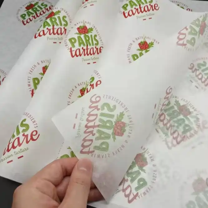 Papel manteca personalizado con logo a full color