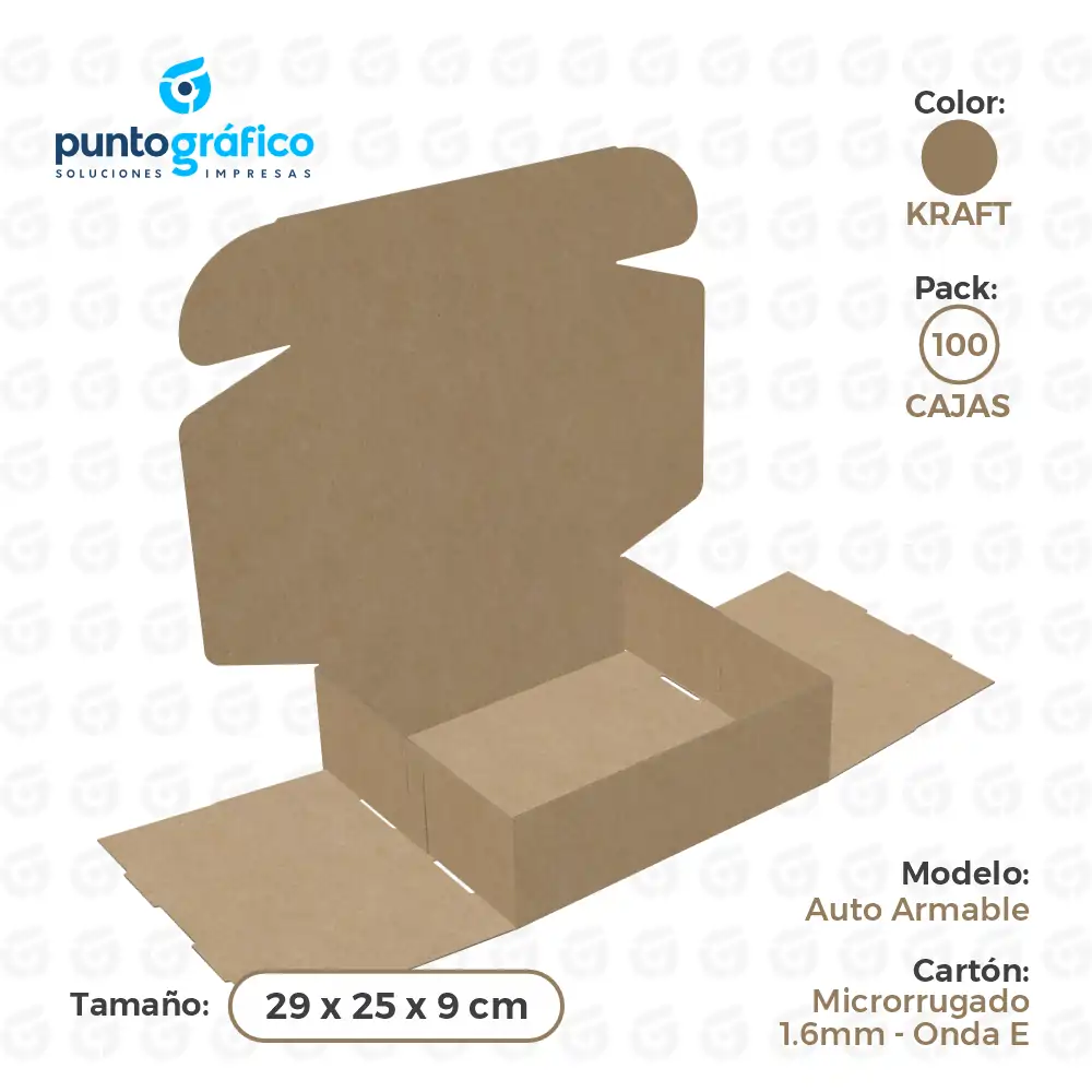 Caja de envio_29x25x9_abierto Cajas Envío 29 x 25 x 9 cm