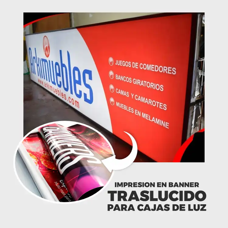 Banner Translúcido Full Color, ideal para Letreros Luminosos