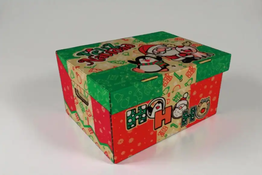 Caja Canasta Navideña 40x30x23cm_1 Caja Canasta Navideña 40x30x23cm Cartón corrugado 4mm
