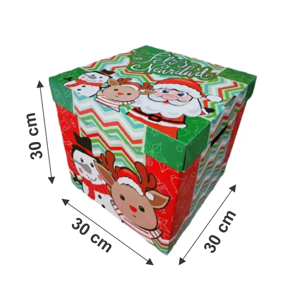 caja canasta_30x30x30cm_noel y amigos Caja Canasta Navideña Cubo 30 x 30 x 30 cm Noel y amigos
