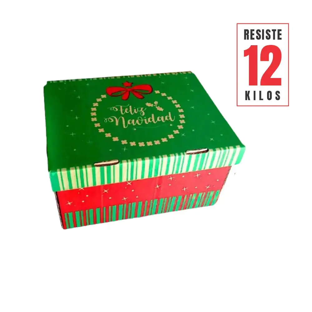 caja canasta_37x28x21cm_rojo Caja Canasta Navideña 37.5 x 28.5 x 21 cm Resistencia 12 kg