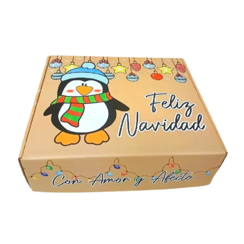 caja envio pinguino navideño 29x25x9cm Caja Envío Pinguino Navideño 29 x 25 x 9cm