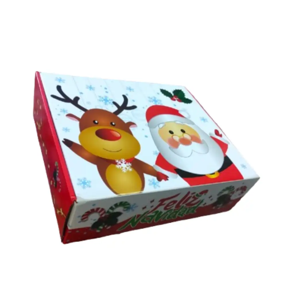 caja envio reno y noel navideño 29x25x9cm Caja Envío Reno y Noel Navideño 29 x 25 x 9cm