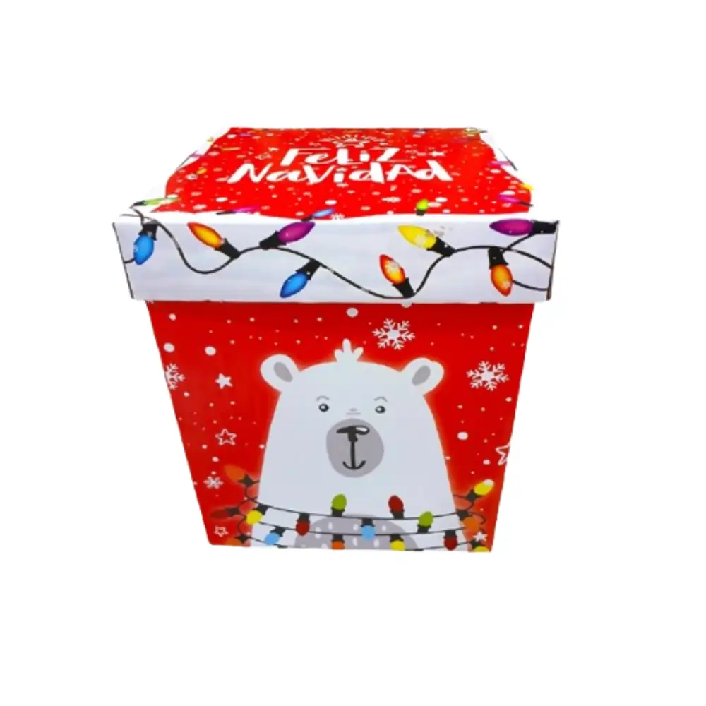 caja navideña_24x24x30cm_feliz navidad1 Caja Navideña 24 x 24 x 30 cm Feliz Navidad