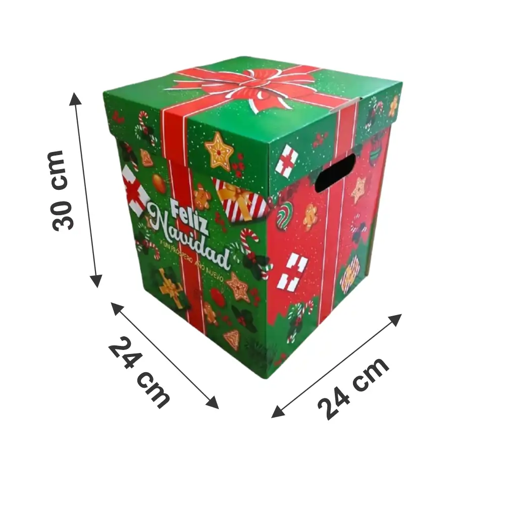 caja regalo navideño_24x24x30cm Caja Regalo Navideño 24 x 24 x 30cm