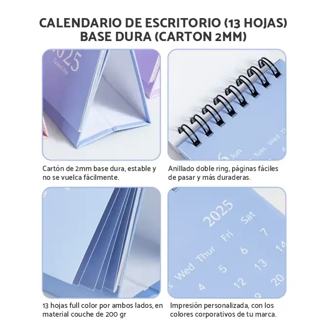 calendario de escritorio_7hojas Calendario de escritorio 15x15cm (13 hojas) personalizado con tu logo