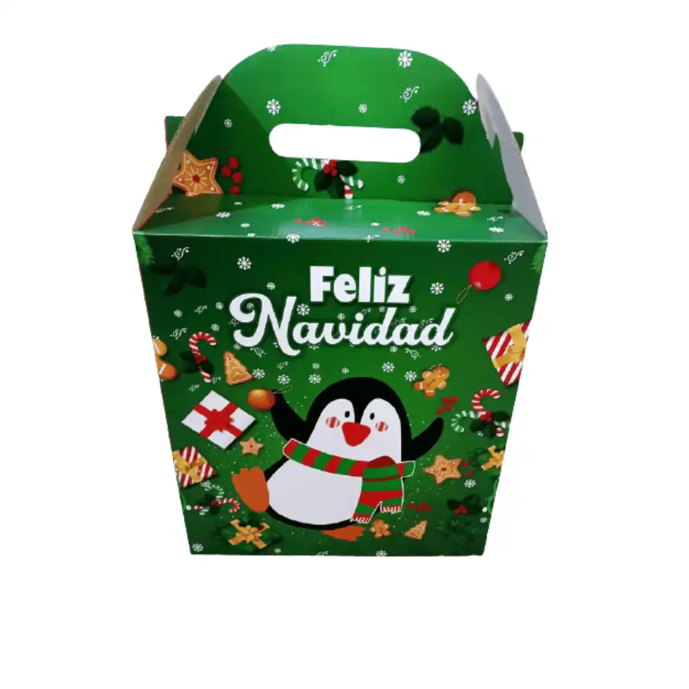 canasta navideña pinguino XL Caja canasta Navideña 23x33x19cm Pinguino