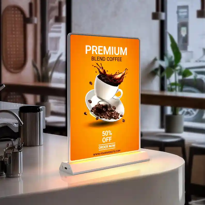 Caja de luz LED de doble cara A4 Recargable con batería para uso en Mesa