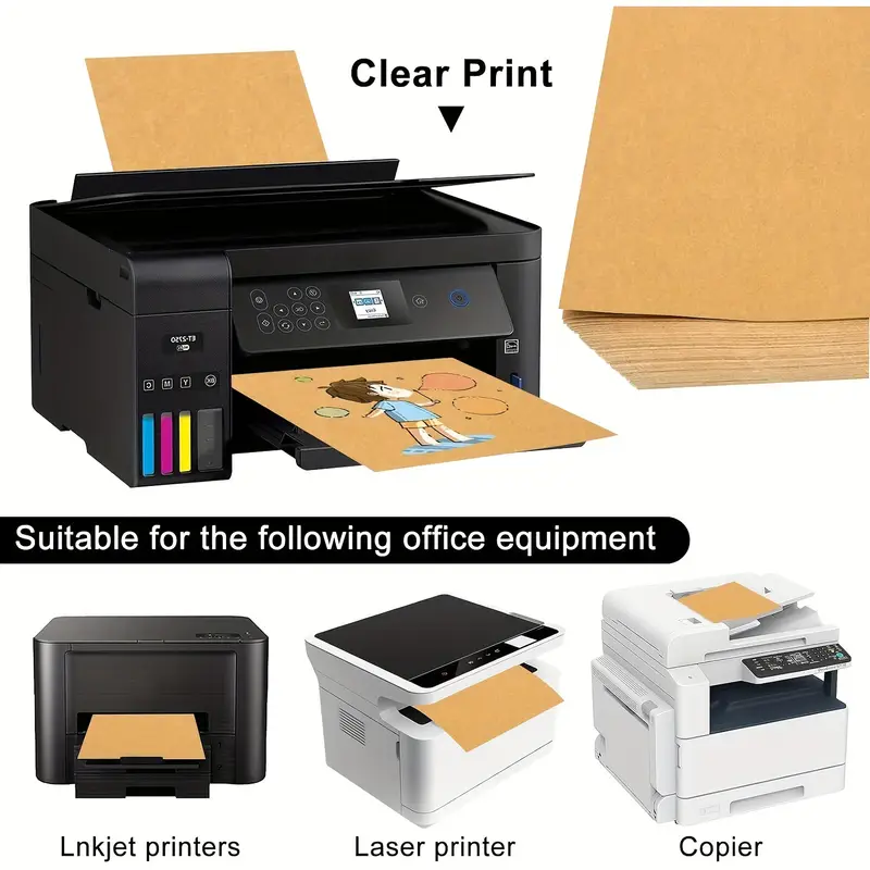 kraft adhesivo4 Papel Kraft Adhesivo A4 para impresora de Tinta o Laser