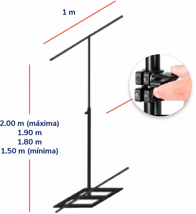 Parante T publicitario Parante T con Banner de 100x200cm
