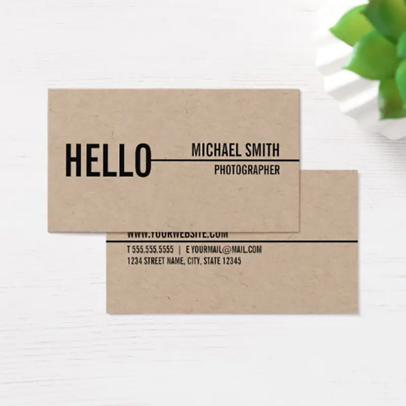 Tarjetas Kraft ecologicas 1 color