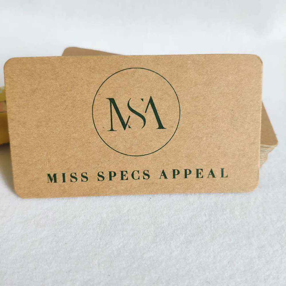 Tarjetas Kraft ecologicas 1 color