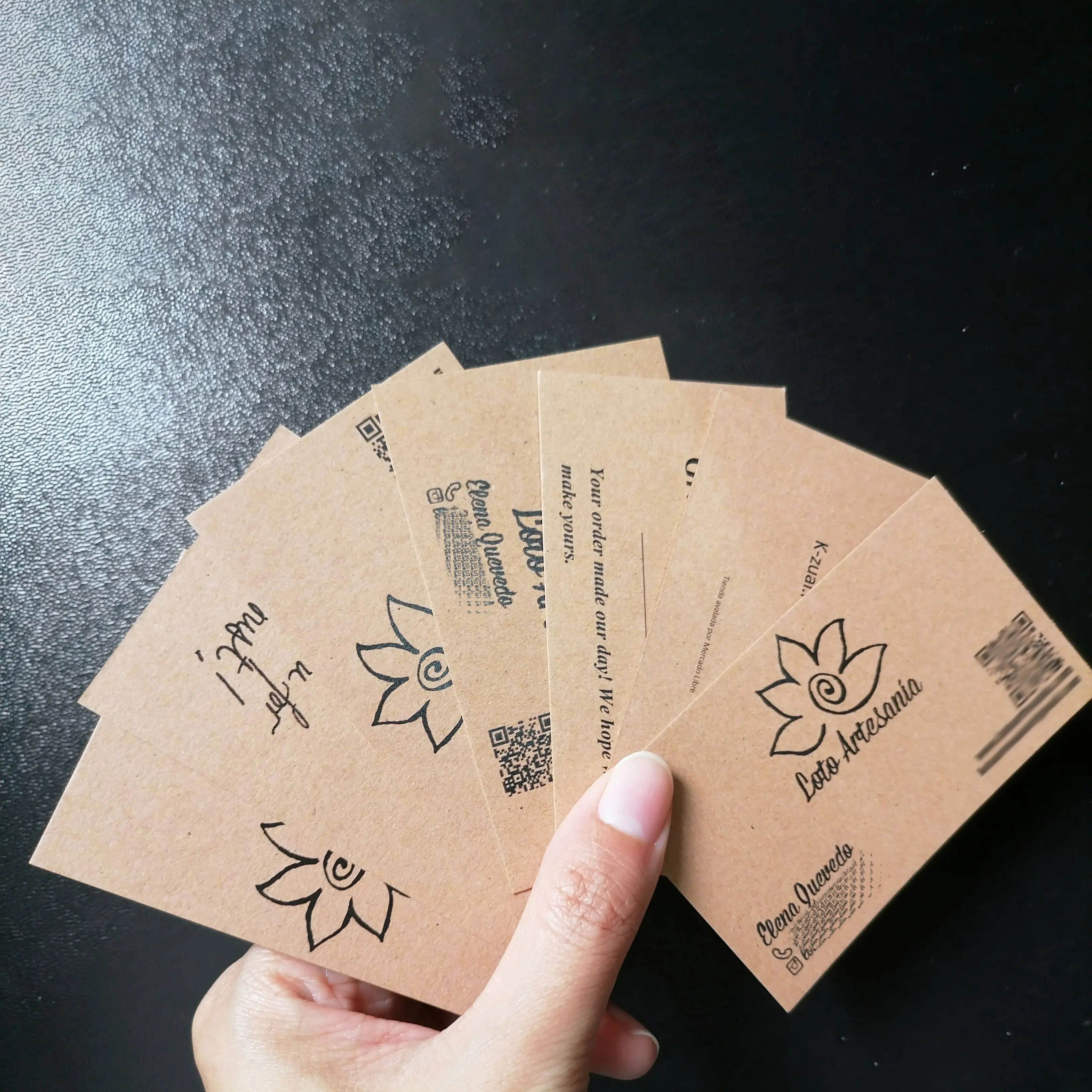 Tarjetas Kraft ecologicas 1 color